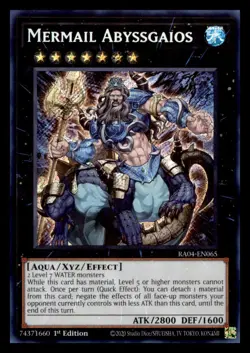 Mermail Abyssgaios RA04-EN065 Secret Rare Yugioh! Quarter Century Stampede - Image 1