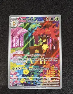 Pokemon 166/162 Sawsbuck - Temporal Forces - Illustration Rare - Pokemon Card - Image 1