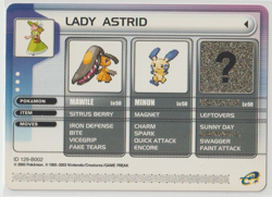 Pokemon Lady Astrid 129-B002 Ruby Version Battle E-Reader Card 2003 Near Mint - Image 1