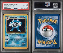 Poliwrath Holo 15/130 Base Set 2 2000 Pokemon Card PSA 8 - Image 3