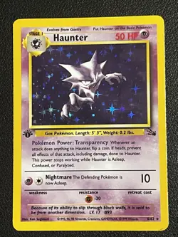 Haunter 6/62 Rare Holo 1st Edition Fossil Set Pokemon Card HP - Image 1