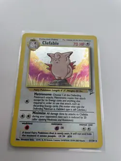 Pokemon TCG Clefable Holo Rare Card Base Set 2 5/130 MP - Image 1