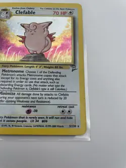 Pokemon TCG Clefable Holo Rare Card Base Set 2 5/130 MP - Image 2