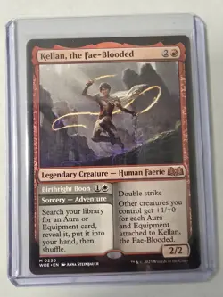 Magic The Gathering, "Kellan, the Fae-Blooded", Mystic, WOE, #230. Mint - Image 1