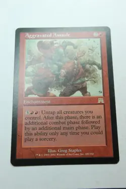MTG Aggravated Assault x1- -Onslaught-Lightly Played - Image 1