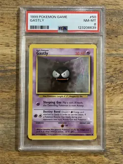 GRADED PSA 8 1999 Pokemon Game Gastly #50 - Image 1