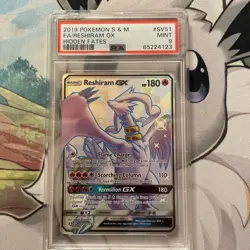 Pokemon TCG Reshiram GX Full Art SV51/SV94 PSA 9 Mint Hidden Fates! - Image 1