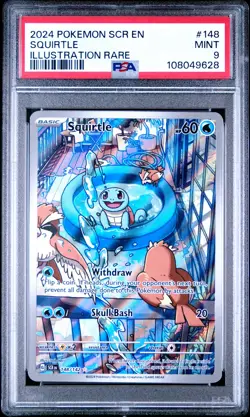 2024 POKEMON SCR EN-STELLAR CROWN ILLUSTRATION RARE #148 SQUIRTLE PSA 9 - Image 1