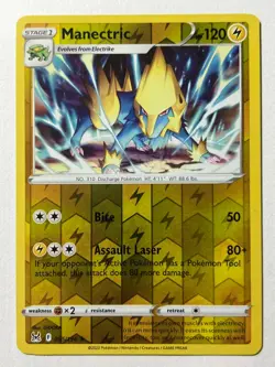 Manectric 055/196 Reverse Holo Rare Lost Origin Pokemon Pack Fresh - Image 1