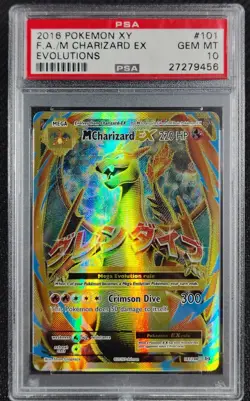 ✨ PSA 10 GEM MINT 2016 Pokemon XY Evolutions 101 Full Art M Charizard EX - Image 1
