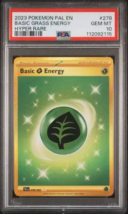 2023 POKEMON PAL EN-PALDEA EVOLVED HYPER RARE #278 BASIC GRASS ENERGY PSA 10 - Image 1