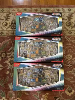 Pokemon Prismatic Evolutions Lucario EX and Tyranitar EX Premium Collection x3 - Image 1