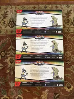 Pokemon Prismatic Evolutions Lucario EX and Tyranitar EX Premium Collection x3 - Image 2