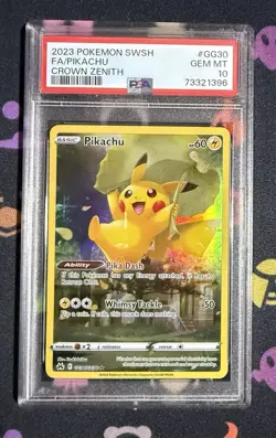 PIKACHU GG30 PSA 10 FULL ART 2023 POKEMON SWORD & SHIELD CROWN ZENITH - Image 1