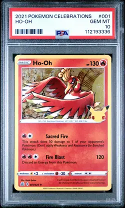 2021 POKEMON CELEBRATIONS #001 HO-OH PSA 10 - Image 1