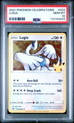2021 POKEMON CELEBRATIONS #022 LUGIA PSA 10 - Image 1