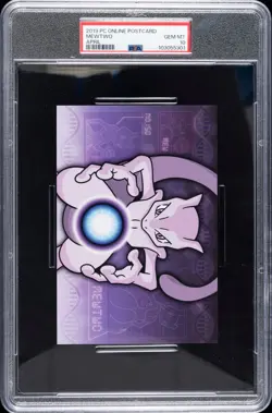 2019 POKEMON CENTER ONLINE MONTHLY POSTCARD APRIL 2019 MEWTWO PSA 10 - Image 1