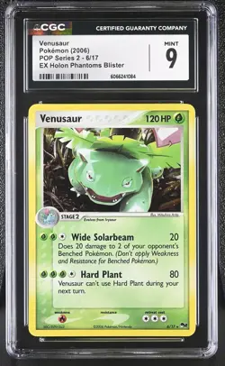 CGC 9 MINT Venusaur 2006 POP Series 2 6/17 Holo Pokemon Card - Image 1