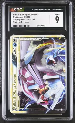 CGC 9 MINT Palkia & Dialga LEGEND 2010 Triumphant Top 101/102 Holo Pokemon Card - Image 1