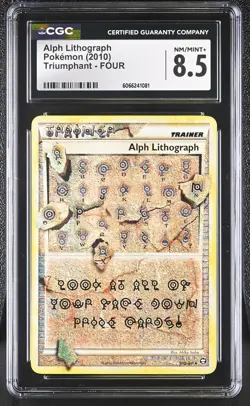 CGC 8.5 Alph Lithograph 2010 Triumphant FOUR Pokemon Card - Image 1