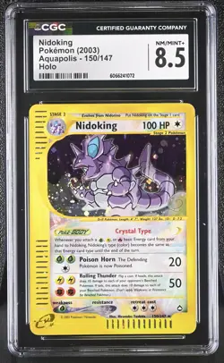 CGC 8.5 Nidoking 2003 Aquapolis 150/147 Holo SWIRL Pokemon Card - Image 1