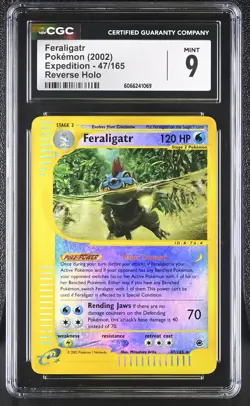 CGC 9 MINT Feraligatr 2002 Expedition 47/165 Reverse Holo Pokemon Card - Image 1