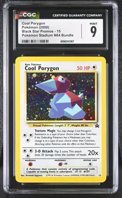 CGC 9 MINT Cool Porygon 2000 Black Star Promos 15 Holo Pokemon Card - Image 1