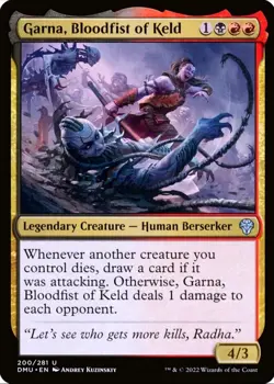 X 1 Garna, Bloodfist of Keld NM-M Dominaria United 200 MTG Magic The Gathering - Image 1