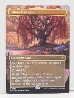 MTG BLB Three Tree City Autumn (Borderless) 0339 NM Foil - Image 1