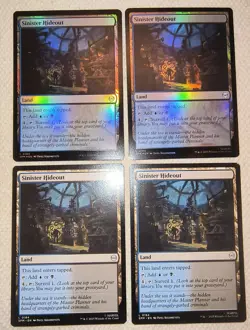 4X PLAY SET: MTG, SPIDER-MAN: SINISTER HIDEOUT, 0184, 2 REGULAR, 2 FOIL, NM LAND - Image 1