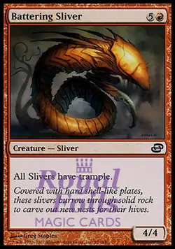 Battering Sliver 1x FOIL PLC MTG Planar Chaos Common MINT red - Image 1