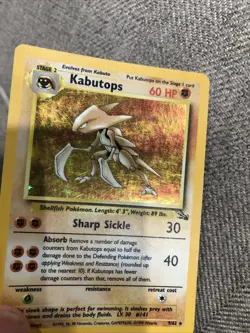 Pokemon TCG Fossil Kabutops 9/62 Holo - Holo Rare (LP) - Image 3