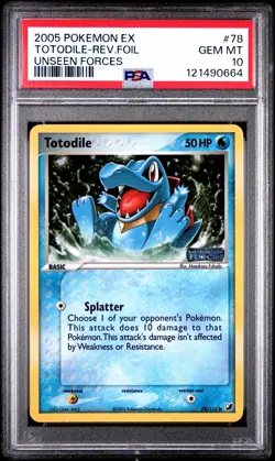 Pokemon Totodile 2005 EX Unseen Forces 78 PSA 10 Gem Mint (NEW CERT) - Image 1