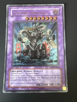 Yugioh! MP Gatling Dragon - FET-EN035 - Ultimate Rare - 1st Edition Moderately P - Image 1