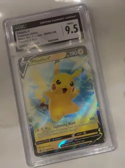 CGC 9.5 MINT+ Pikachu V Black Star Promo Pokemon Card - Image 1
