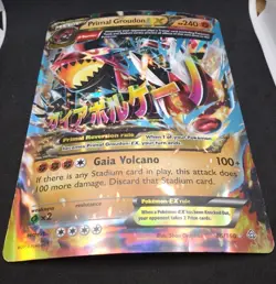 Mega PRIMAL GROUDON EX Jumbo POKEMON Trading Full Art Foil 2014 Card Game 86/160 - Image 1