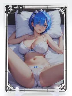 Goddess Story - Silver Metal Waifu Card - Rem - NUMBERED #/200 - Image 1
