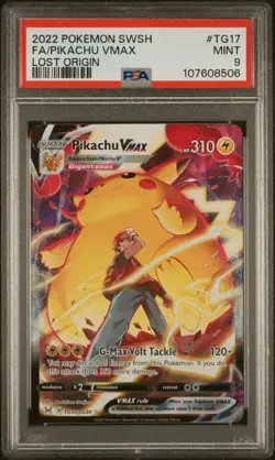 PSA 9 PIKACHU VMAX #SWORD & SHIELD LOST ORIGIN #TG17 ENGLISH POKEMON CARD - Image 1