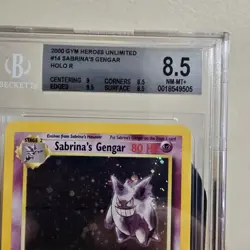 Pokemon TCG Sabrina's Gengar Holo Rare Card 14/132 Gym Heroes Beckett 8.5 NM-MT - Image 2