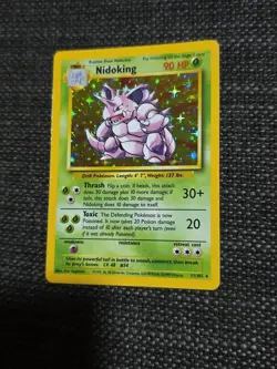 Nidoking Base Set Unlimited Holo 11/102 LP/NM Pokemon Card Vintage - Image 1