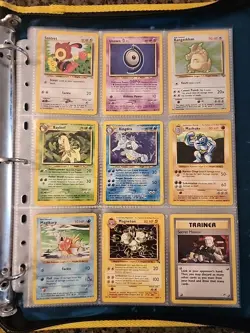 Pokemon Collection Binder Vintage Lot of Cards Holos Rares WoTC Shadowless Etc - Image 1