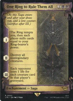 MTG: TLotR: Showcase Scrolls One Ring to Rule Them All: Lightly Played Condition - Image 1