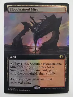 Bloodstained Mire Extended Art Foil - Modern Horizons 3 MTG Magic the Gathering - Image 1