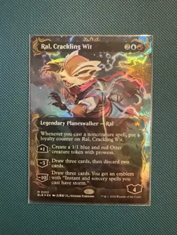 Ral, Crackling Wit (Borderless) (Raised Foil) Bloomburrow Foil - Image 1