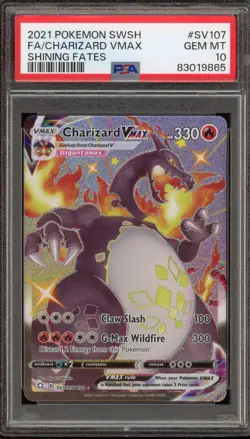 Pokemon Charizard VMAX Shining Fates Full Art #SV107 PSA 10 Gem Mint - Image 1