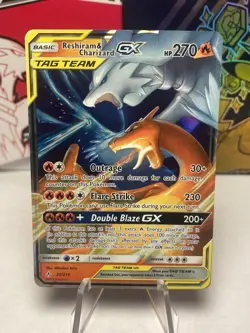 Pokemon TCG Holo Ultra Rare Full Art Tag Team Reshiram And Charizard - Image 1
