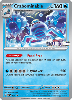 Pokemon TCG Crabominable SVP 134 Prerelease Stellar Crown Black Star Promo NM/M - Image 1