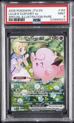 2025 POKEMON JTG EN-JOURNEY TOGETHER #184 LILLIE'S CLEFAIRY EX PSA 9 - Image 1