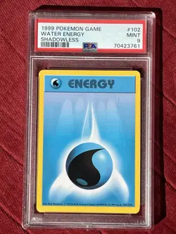 Pokemon Vintage 1999 Base Set Water Energy Shadowless PSA 9 - Image 1