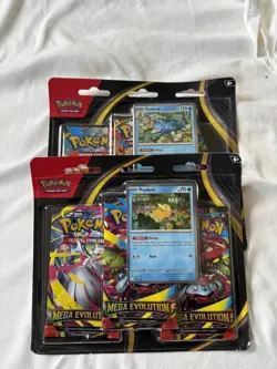 2 Pokemon Mega Evolution 3 Pack Blister ME01 Golduck Psyduck - Image 1